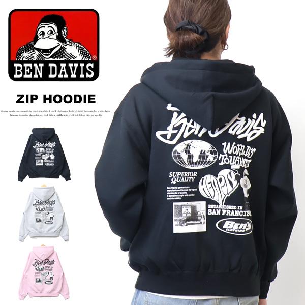 BEN DAVIS ベンデイビス TAGGING スウェットジップパーカー 裏起毛 メンズ ビッグシルエット フーディー ゴリラ ベンデビ 送料無料 26780056