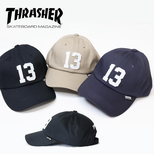 THRASHER（スラッシャー） アップリケ ベースボールキャップ 帽子