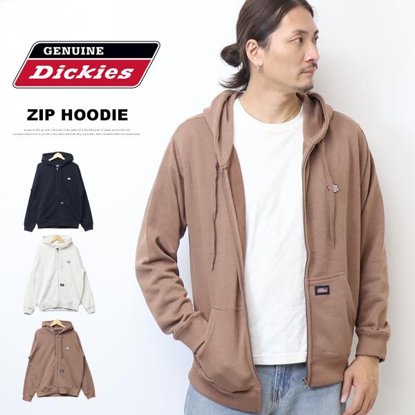 GENUINE Dickies ジェニュイン ディッキーズ ミニワッペン スウェットジップパーカー 裏毛 ライトアウター スウェットパーカー フーディ メンズ 6473-9801