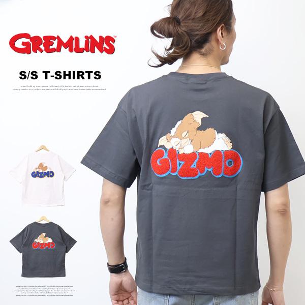 GREMLINES グレムリン プリント サガラ刺繍 半袖Tシャツ 半T ギズモ