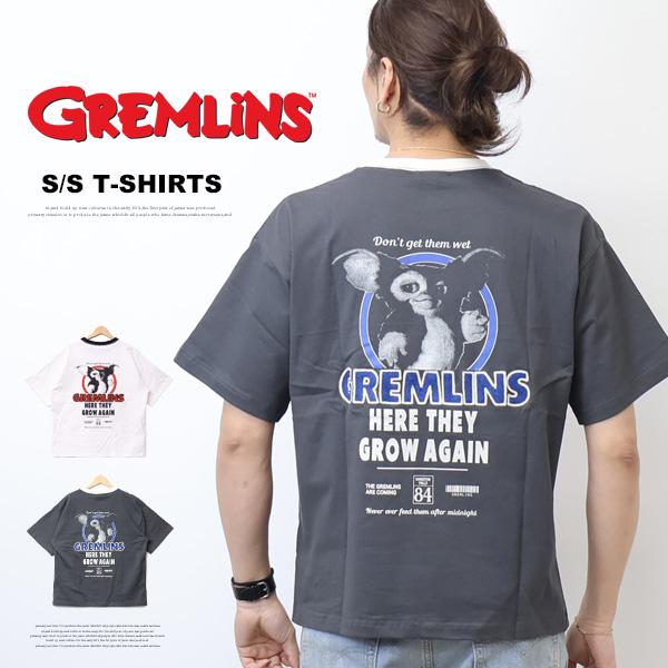 GREMLINES グレムリン ヴィンテージプリント 刺繍 半袖Tシャツ 半T