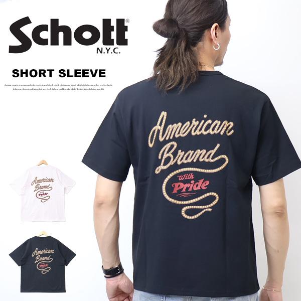 Schott N.Y.C（ショット） Schott ロープ ヘンリーネック 半袖Tシャツ