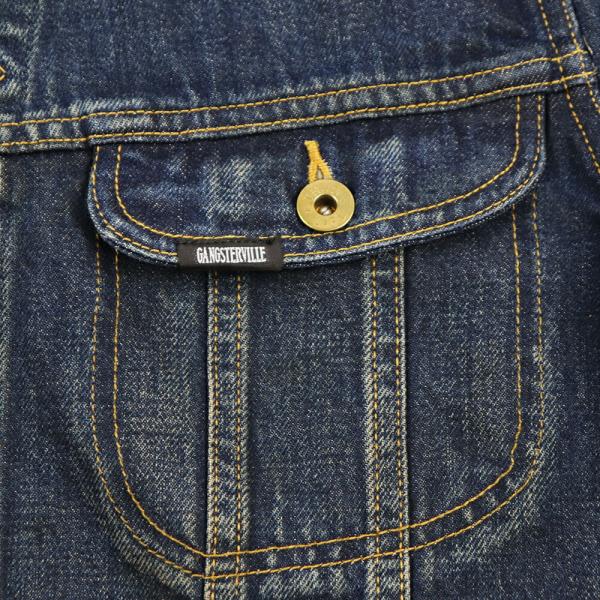 代引可 ギャングスタービル デニムジャケット ヴィンテージフィニッシュ メンズ Gangsterville Thug Ride Denim Jacket Vintage Finish Gladhand グラッドハンド ラッピング無料即出荷