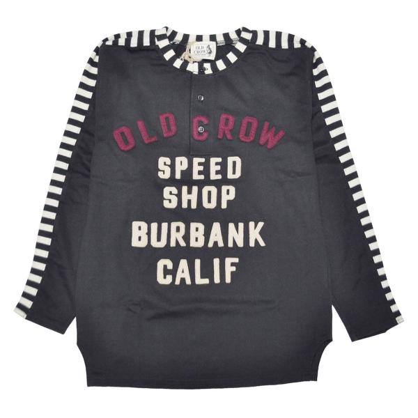 OLD CROW(GLAD HAND) CROW MOTORCYCLE - L/S T-SHIRTS (BLACK