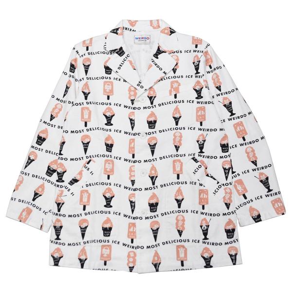 WEIRDO（ウィアード） WEIRDO ICE MANIA - SHOP COAT (WHITE) 総柄