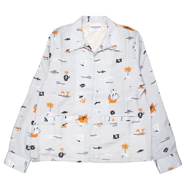 ウィアード weirdo ワークジャケット　gladhand WEIRDO PIRATES - JACKET (GRAY) ウィアード 総柄 ワークジャケット