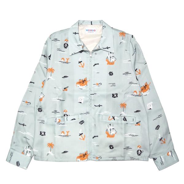WEIRDO PIRATES - JACKET (GREEN) ウィアード 総柄 ワークジャケット
