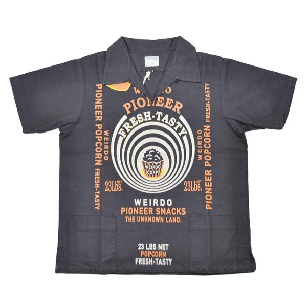 WEIRDO POPCORN - S/S PULLOVER SHIRTS (BLACK)ウィアード プル