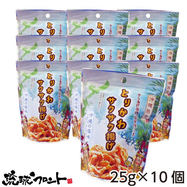琉球フロント沖縄 とりかわサクサク揚げ 沖縄の塩味 25g×10個セット