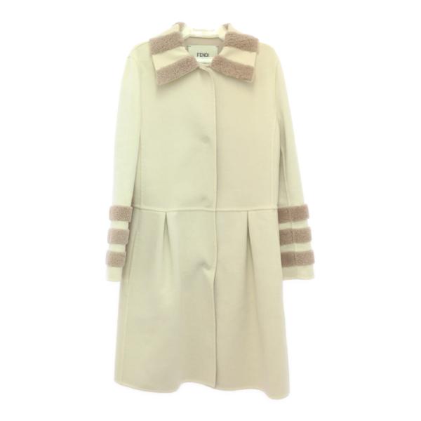 FENDI テープライン ウールコート アイボリー FENDI テープライン ウールコート アイボリー FENDI テープ