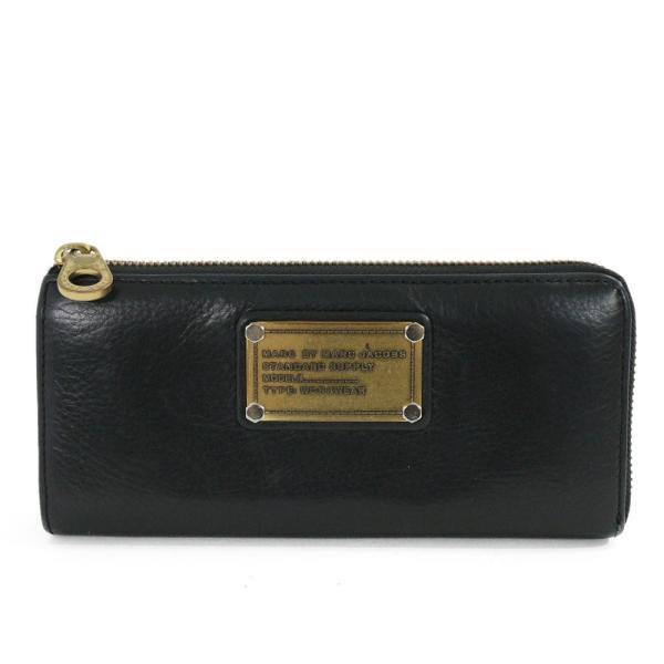 MARCJACOBS マークジェイコブス　長財布　ブラック/ゴールド マーク バイ マーク ジェイコブス 長財布 ラウンドファスナー