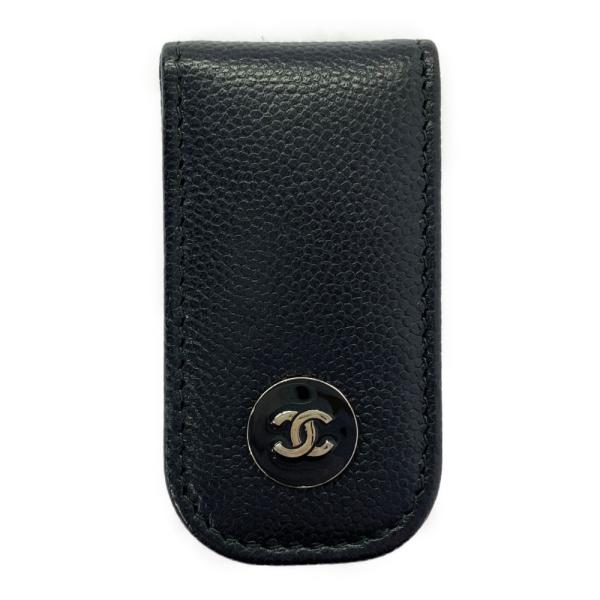 CHANEL マネークリップ CHANEL シャネル ココマーク ロゴ マネークリップ キャビア
