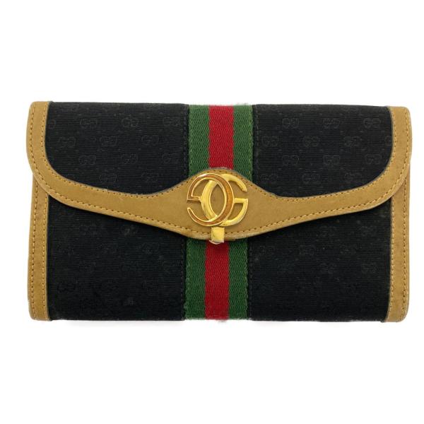 GUCCI（グッチ） マイクロGG・オールドグッチ 3つ折り長財布/ブラック