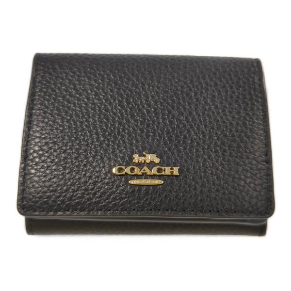 COACH コーチ 折り財布 ミディアム フラップウォレット ブラック 新品保管 COACH コーチ 財布 二つ折り財布 ミディアム コーナー ジップ