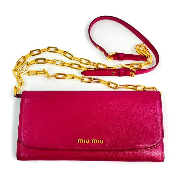 miu miu（ミュウミュウ） マドラス・チェーンウォレット財布/5M1290