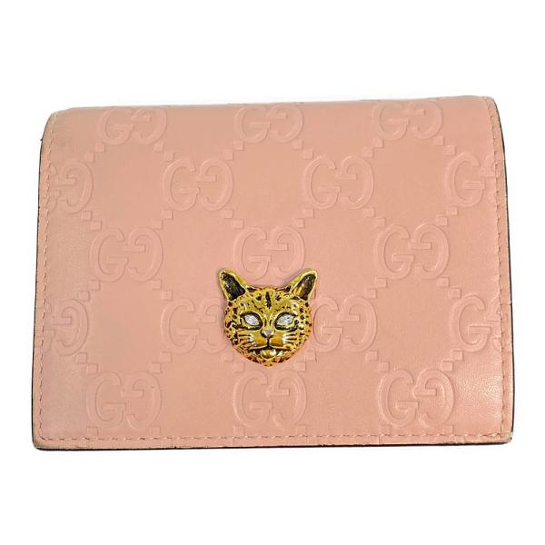 GUCCI グッチ グッチシマ・ミニウォレット・キャットヘッド 2つ折り 