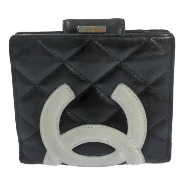 CHANEL シャネル カンボンライン・2つ折り財布/ブラック/CHANEL