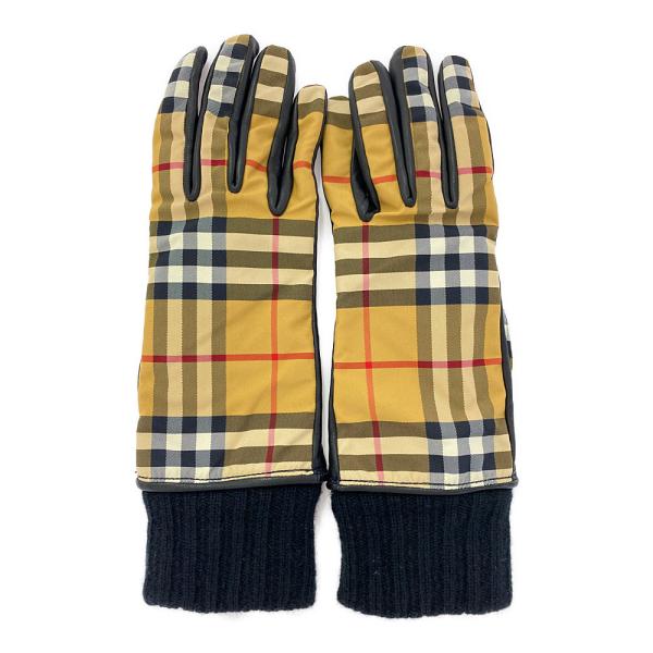 Burberry手袋 BURBERRY バーバリー チェック レザー ニット ナイロンリブ