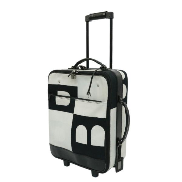 【美品】BALLY バリー キャリーケース トラベルバッグ 黒 Bally バリー キャリーケースバッグ/ホワイト×ブラック/BALLY