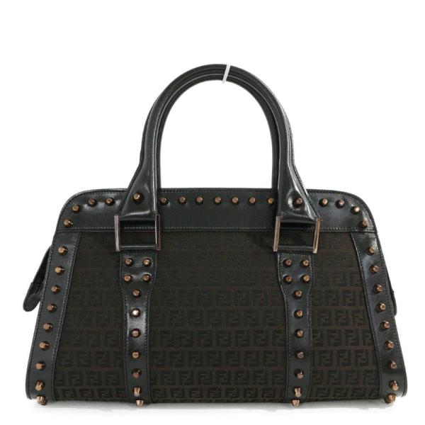 FENDI 美品 フェンディ FFロゴ/ズッカ・モノグラム スタッズ
