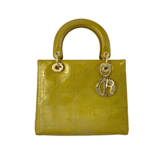 Christian Dior ハンドバッグ 黄 4503024D0012 クリスチャンディオール レディディオール・パテントカーフ
