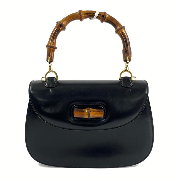 GUCCI グッチ バンブー・トップハンドル ハンドバッグ/ブラック