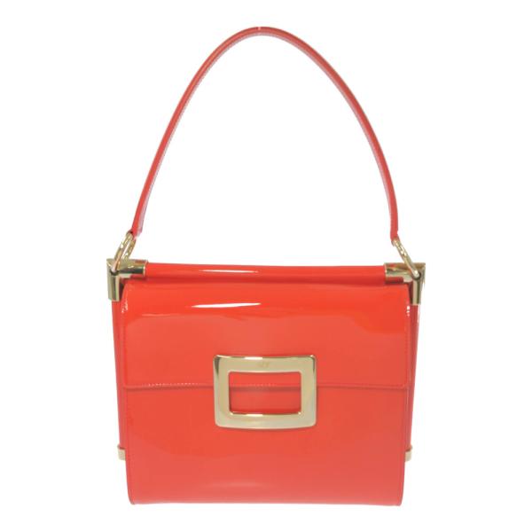 ■美品 Roger Vivier パテントレザー ハンドバッグ ショルダーバッグ ブラック Woman レディバグ パテントレザー バッグ ミニ