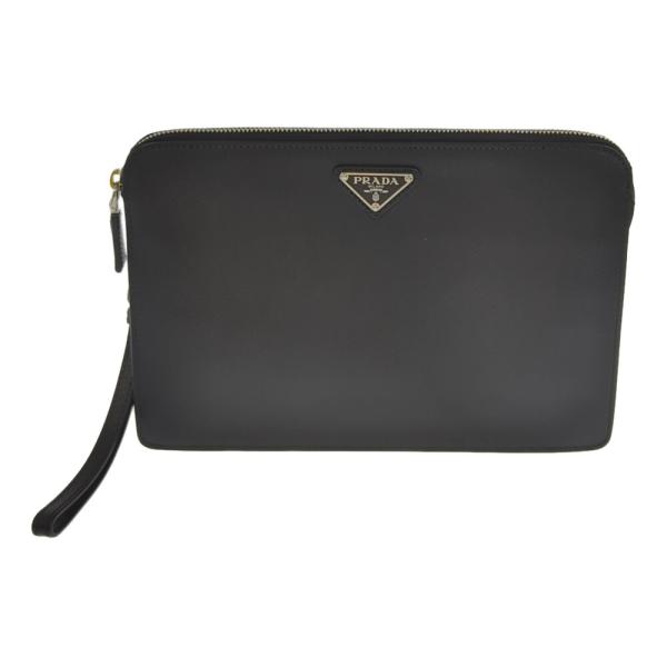 PRADA（プラダ） レザーポーチ・リストストラップ付 クラッチバッグ