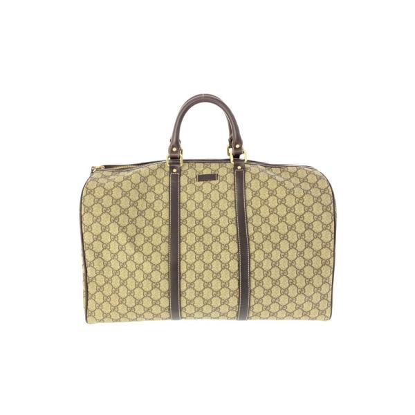 【美品】GUCCI グッチ GGプラス ボストンバッグ/ベージュ系×ブラウン 美品】GUCCI グッチ GGプラス ボストンバッグ/ベージュ系×ブラウン