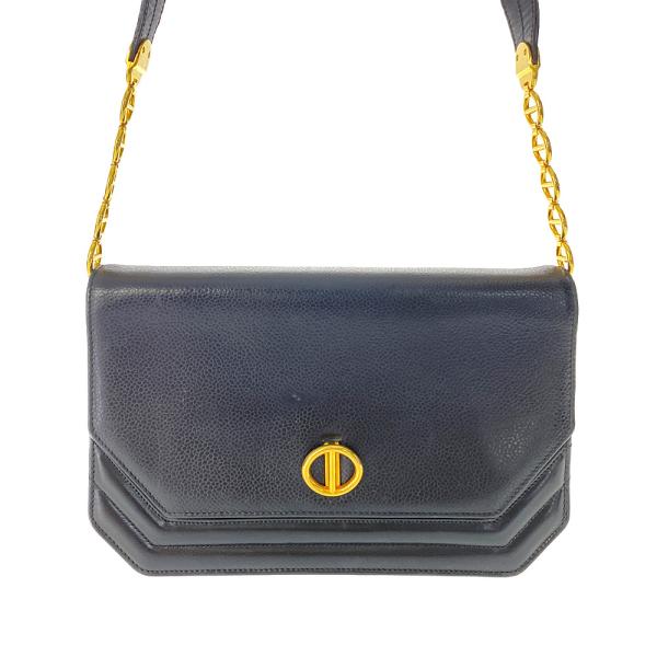 クリスチャンディオール　正規品　ヴィンテージ　チェーンバッグ クリスチャンディオール ヴィンテージレザーチェーンショルダーバッグ