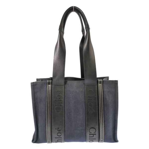 Chloe（クロエ） Woody キャンバス×レザートートバッグ 01237565