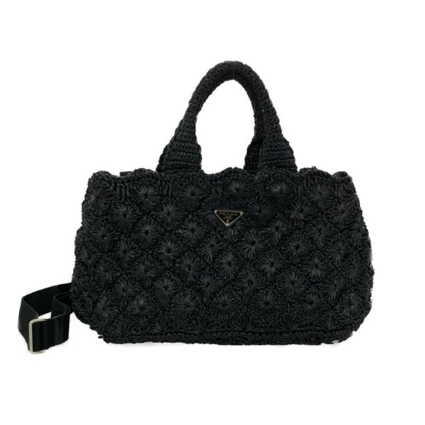 PRADA（プラダ） 2WAYショルダートートバッグ RAFIA ROMBI/BN2888/NERO