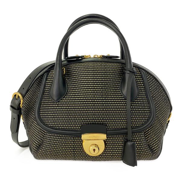 高級　サルヴァトーレフェラガモ　ハンドバッグ　フィアンマ　パンチング　2way サルヴァトーレフェラガモ FIAMMA・フィアンマ イントレチャートレザー