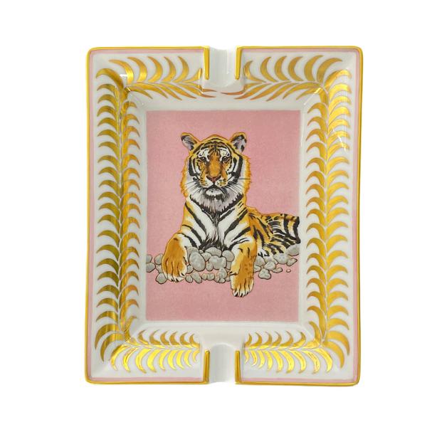 G*m様 HERMES エルメス　希少 アッシュトレイ 灰皿　 王者の虎　陶器 HERMES（エルメス） アッシュトレイ・TIGRE ROYAL・王者の虎/ホワイト 小物入れ