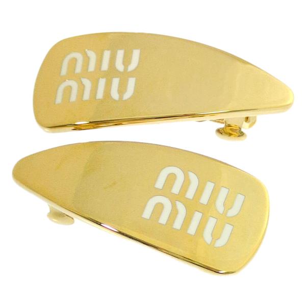 miumiu バレッタ　ヘアピン MIU MIU - miumiu ロゴ ヘアクリップ ミュウミュウ バレッタの通販 by