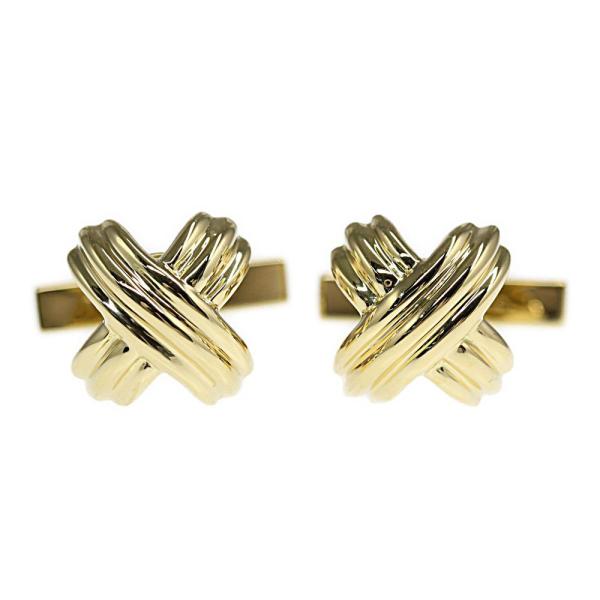 超美品　ティファニー　シグネチャー　クロスX　シルバー　カフス TIFFANY&Co.（ティファニー） シグネチャークロス・カフス/K18YG/750