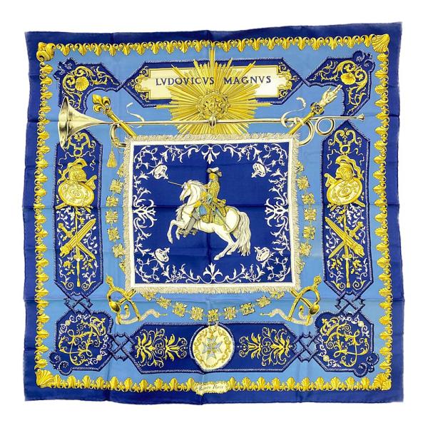 確実正規品　エルメス カレ40 スカーフ LVDOVICVS MAGNVS 楽天市場】エルメス カレ40 LVDOVICVS MAGNVS 白い馬に跨った