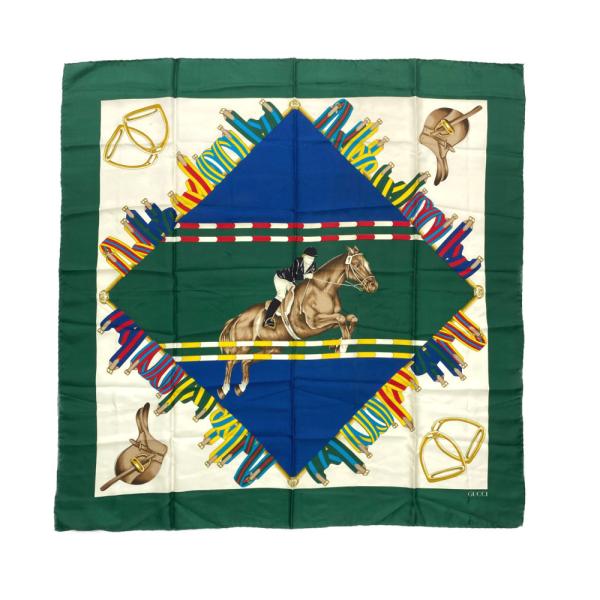GUCCI グッチ シルク スカーフ ストール乗馬 騎手 花柄 www.showme.org