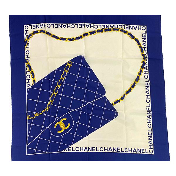 CHANEL（シャネル） マトラッセ柄スカーフネックウェア/ブルー/CHANEL