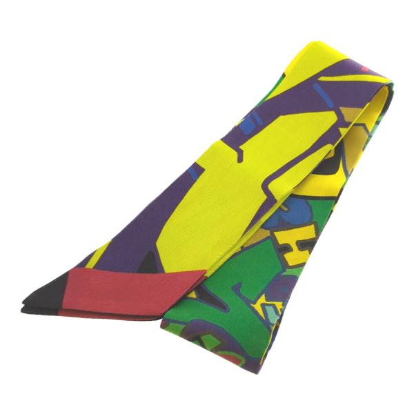 HERMES エルメス モノグラム・グラフティ・シルク スカーフ