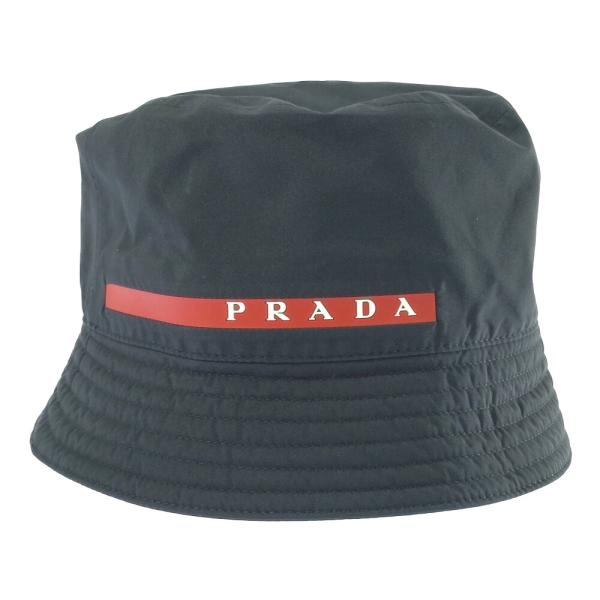 国内発送★PRADA★Logo バケット  ハット Prada ロゴエンボス バケットハット | ブラック | FARFETCH JP