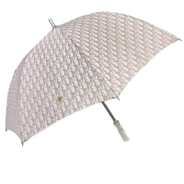 極美品　クリスチャン ディオール 長傘 ロゴ 花柄 ピンク 雨傘 チューリップ 極美品クリスチャン ディオール 長傘 ロゴ 花柄 ピンク 雨傘
