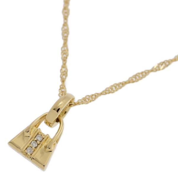 0.03ct/3P・ダイヤモンド バッグモチーフ ネックレス ペンダント