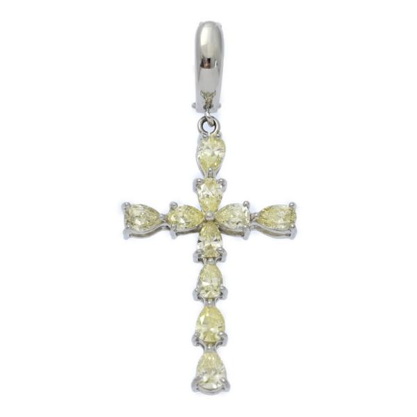 1.57ct/クロスモチーフ 10P・イエローダイヤモンド ペンダントトップ