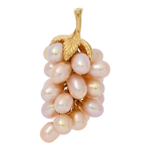 【真由美記事】パール 本真珠 ペンダントトップ K18 葡萄モチーフ TASAKI PEARL （タサキ・田崎真珠） 葡萄モチーフ・パール/ペンダント