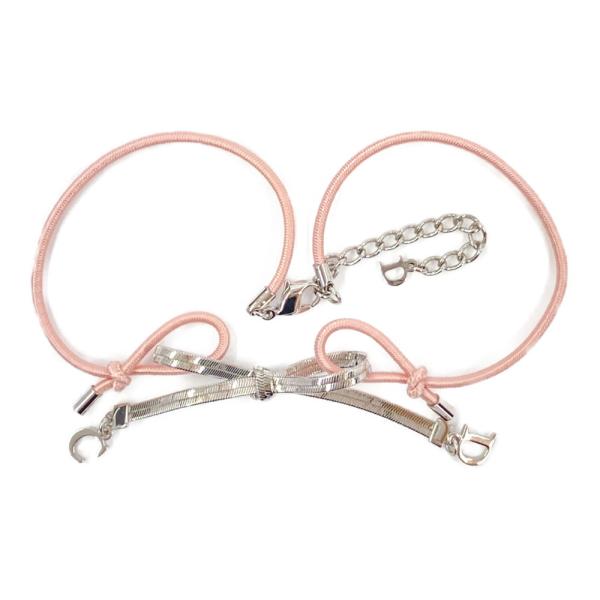 ChristianDior クリスチャンディオール ピンクリボン ネックレス 未使用！ クリスチャン ディオール ネックレス リボン ピンク