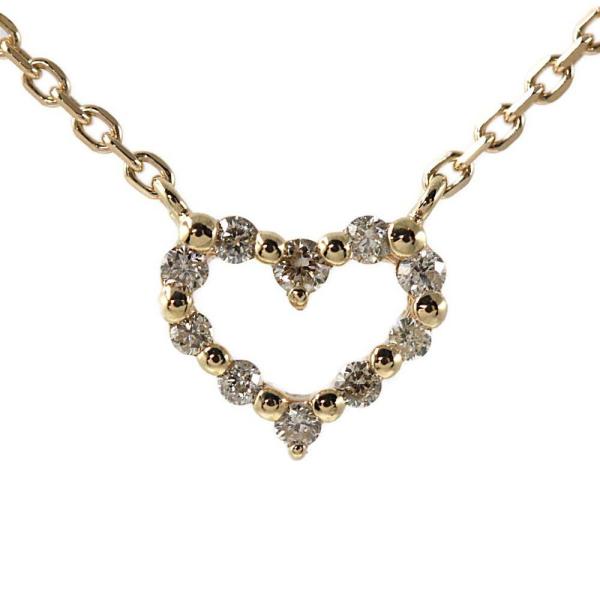 agete アガット ハートモチーフ 10P・ダイヤモンドネックレス
