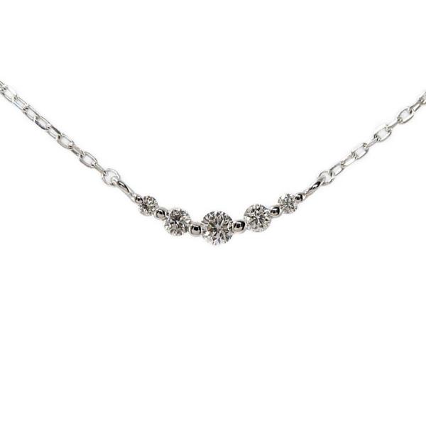 ヴァンドーム青山 k10WG ダイヤモンドリュールネックレス 極美品 ヴァンドーム青山 ダイヤモンドリュールネックレス ペンダント/K10WG