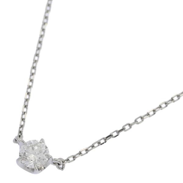 4℃ ヨンドシー シンプル ダイヤモンド ネックレス/Pt950-2.4g/0.274ct