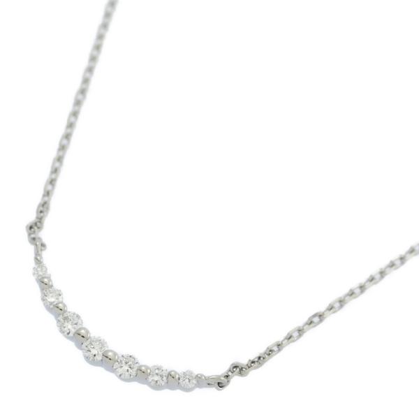 ヴァンドーム青山 pt850ネックレス　pt950ダイヤペンダント アジャカン付 極美品 ヴァンドーム青山 Pt950 Pt850 ダイヤ サークル ネックレス